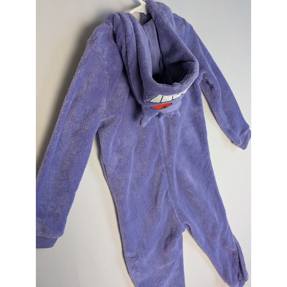 Boys Gengar Pokemon Hood Fleece Bodysuit Kids 5-6 (Fits A Little Small) Pajamas - Picture 11 of 14
